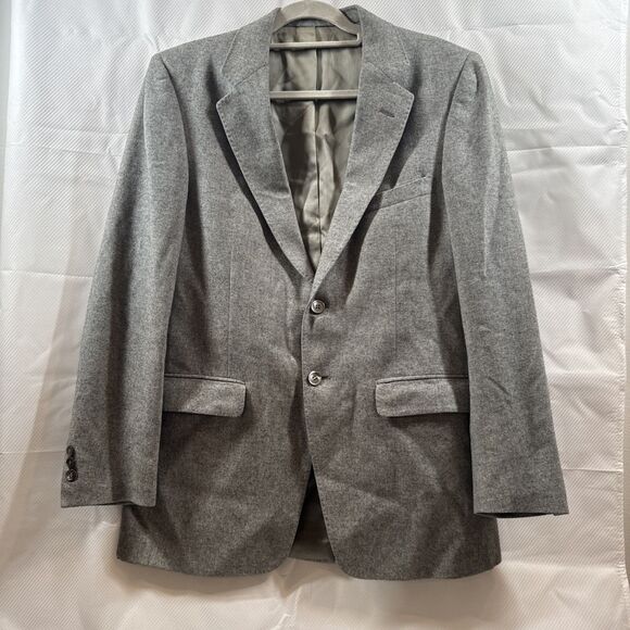 Hardy Amies Designed In Great BritainMens Blazer 38R100% Cashmere Green Gray